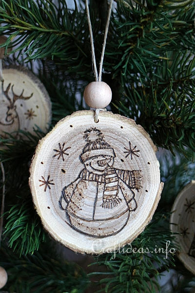 Wood Crafts for Christmas - Wood Burned Christmas Ornaments From Wooden