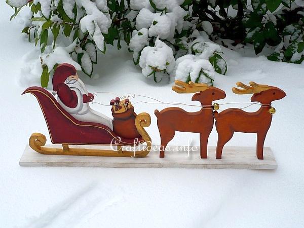 Wood Craft for Christmas - Santa Sleigh and Reindeer 2