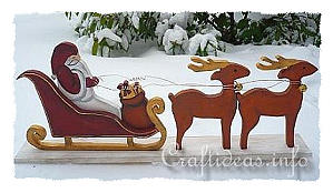 Wood Craft for Christmas - Santa Sleigh and Reindeer