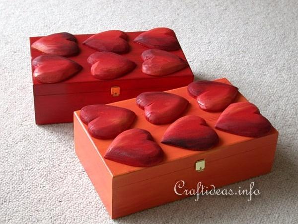 Wood Crafts for Spring - Wooden Boxes with Hearts