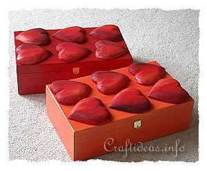 Wood Crafts for Spring - Wooden Boxes with Hearts 