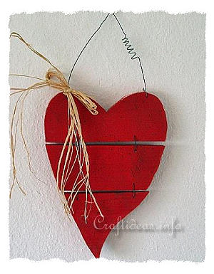 Wood Crafts for Valentine's Day - Country Red Wooden Heart 