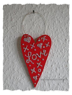 Wood Crafts for Valentine's Day - Red Wooden Hear 
