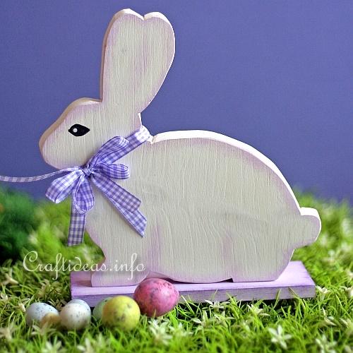 Woodcraft for Easter - White Easter Bunny 1