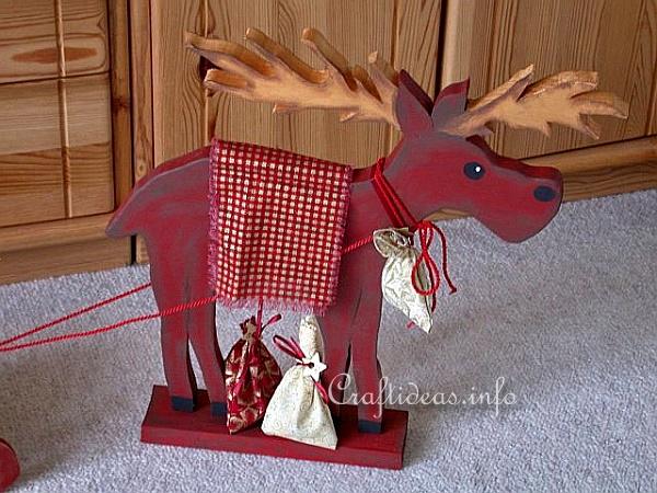 Wooden Moose and Sleigh Advent Calendar 2