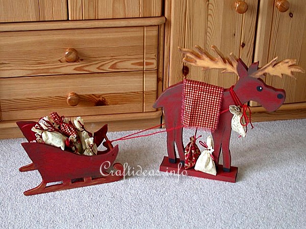 Wooden Moose and Sleight Advent Calendar