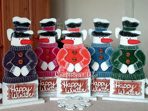 Wooden Snowman - Snowflakes for Sale - Group