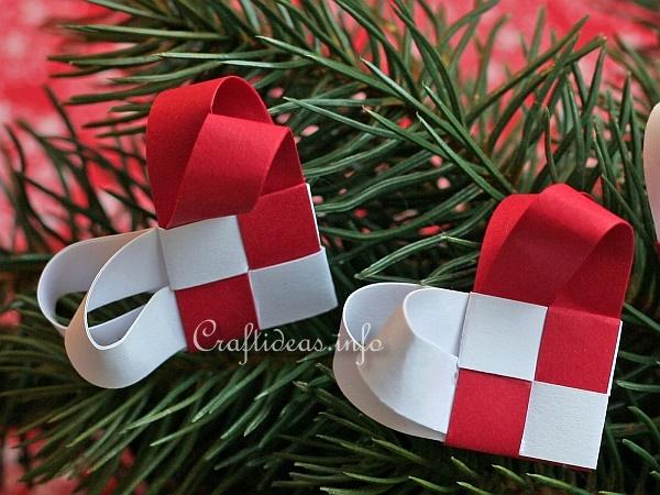 Woven Paper Christmas Hearts 1