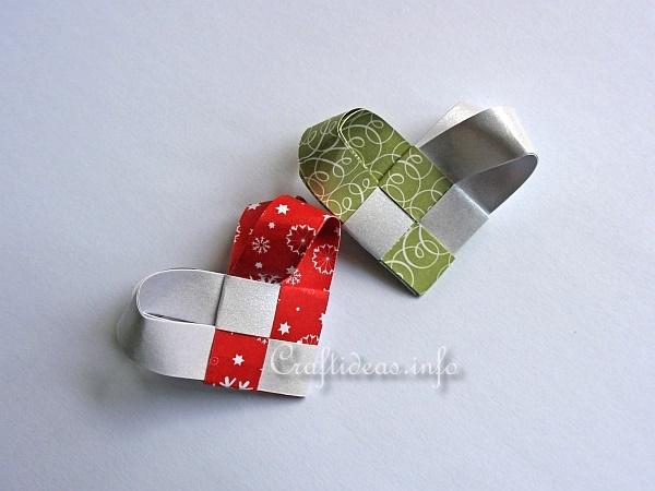 Woven Paper Christmas Hearts 3