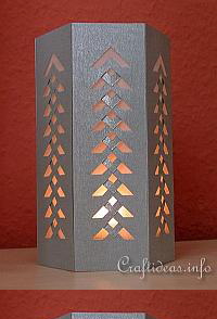Christmas Paper Craft - Six Sided Lantern with Intricate Design 200