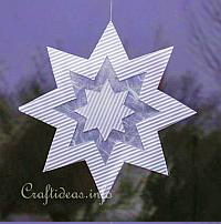 Christmas Paper Craft - White Paper Star Window Decoration