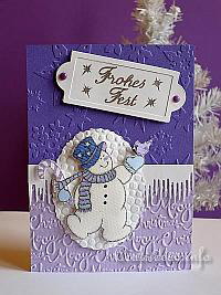 Embossed Snowman Christmas Card 