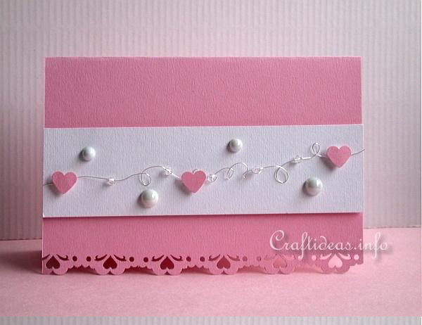 Valentine's Day Card - Beautiful Pink Valentine's Card with Hearts
