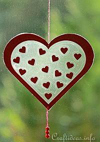 Valentine's Day Craft - Transparent Heart Window Decoration 