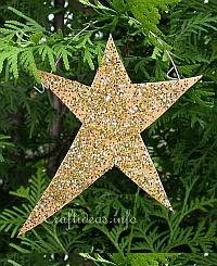 Winter and Christmas Wood Craft - Glitter Star Ornament