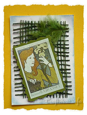 ATC Craft - Vintage Artist Trading Card with Girl