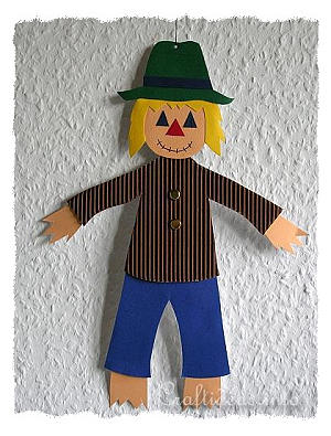 Autumn Paper Craft - Kids Craft - Paper Scarecrow Decoration 