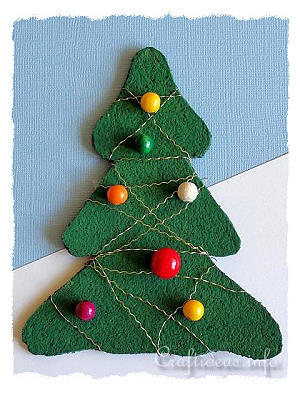 Basic Christmas Craft Ideas - Cork Christmas Tree Ornament 