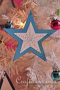 Blue Star Paper Ornament 