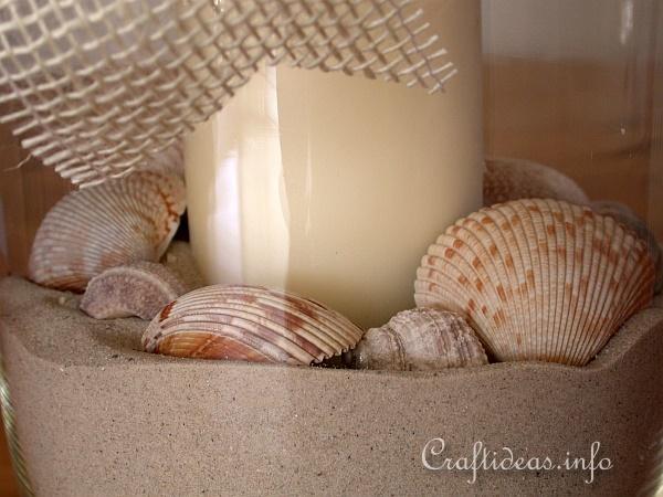 Candle Glass with Seashells 3