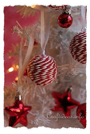 Candy Striped Christmas Ornaments 