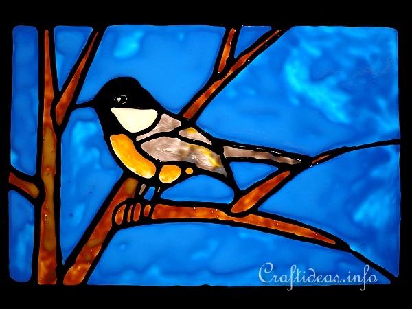 Chickadee Glass Paint Picture 400