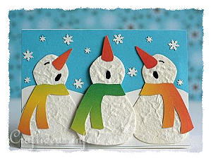 Christmas Card with Snowman Trio - Happy Holidays