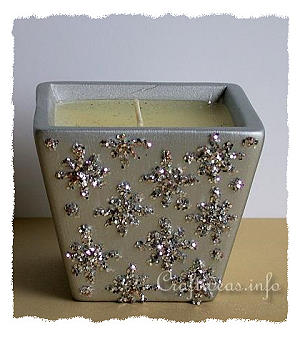 Christmas Craft - Silver Colored Glittery Candle Holder 