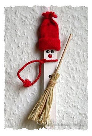 Christmas Craft Idea for Kids - Craft Stick Winter Snowman