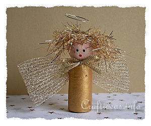 Christmas Craft for Kids - Golden Cork Angel