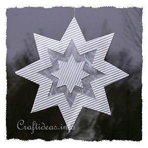 Christmas Paper Craft - White Paper Star Window Decoration 