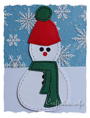 Christmas Paper Craft For Kids - Stitched Snowman 