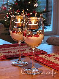 Christmas Table Decoration -Tealight Candle Glasses 