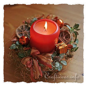 Christmas Table Wreath with Copper Colored Decoration