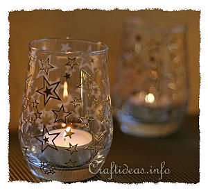 Christmas Votives With Star Peel-Off Stickers