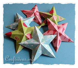 Dimensional 5-Pointed Paper Stars 