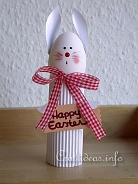 Easter Crafts - White Cardboard Tube Easter Bunny 