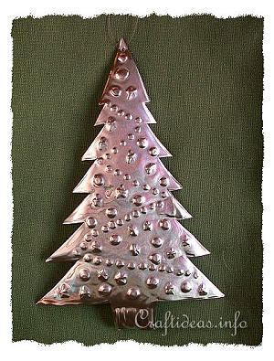 Embossed Metal Christmas Tree - Christmas Tree Ornament 