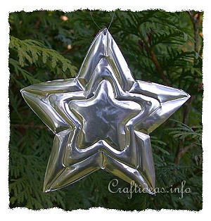 Embossed Metal Star Christmas Ornament