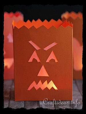 Fall Paper Craft - Evil Pumpkin Paper Lantern 