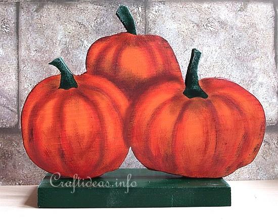 Fall Wood Craft - Pumpkin Trio Decoration