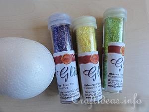 Glitter and Styrofoam Eggs