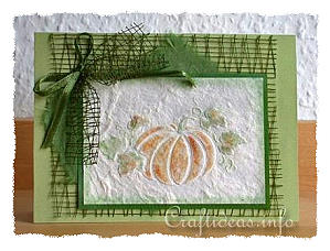 Greeting and Birthday Card for the Fall - Embossed Pumpkins Card 