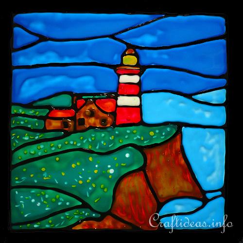 Lighthouse Glass Paint Picture 350