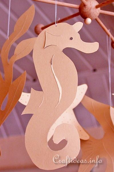 Maritime Paper Mobile - Under the Sea - Seahorse Detail