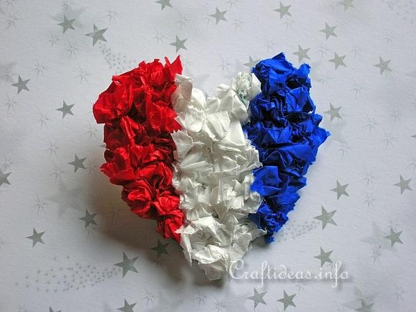 Paper Craft - American Patriotic Heart Pin