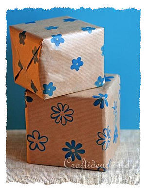 Paper Craft for Summer and All Occasions - Fun Foam Stamped Gift Wrap Images 