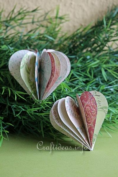 Paper Craft for Valentine's Day - 3-D Paper Heart Decoration