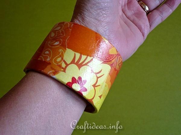 Recycling Craft - Bangle Decorated with Decopatch