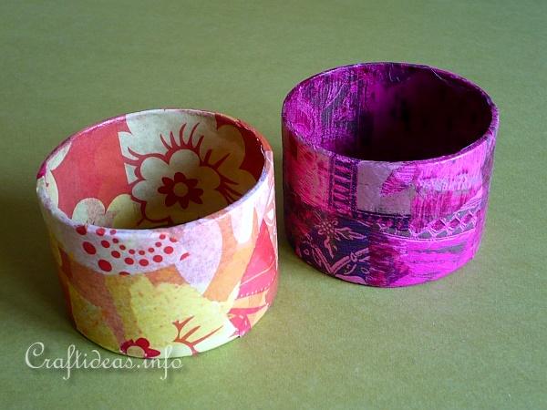 Recycling Craft - Bangle Decorated with Decopatch 3